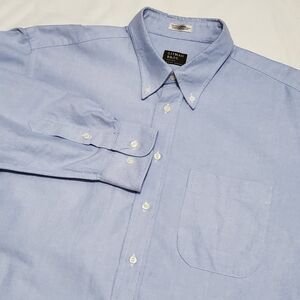 Gitman Brothers Cambridge Blue Cotton Long Sleeve Button Down Shirt XL